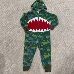 Tucker + Tate Green and Blue Camouflage Dinosaur Onesie Size YXS 4